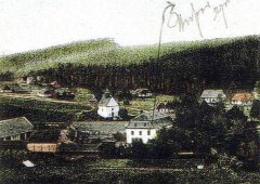 výřez snímku s kaplí z předchozí pohlednice