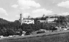 celkový pohled na město se synagogou