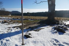 vykopaná podlaha kaple - pohled zepředu zprava