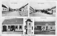 dobová pohlednice vsi se zvoničkou