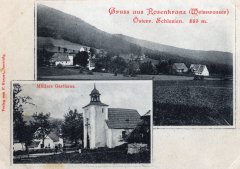 dobová pohlednice vsi s kaplí