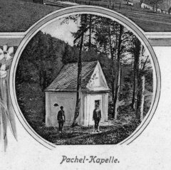 výřez snímku kaple z předchozí pohlednice