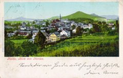 dobová pohlednice města s kaplí (vlevo od středu)