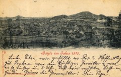 Nový Bor v roce 1818 (kaple vlevo od středu)