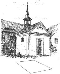 kresba kaple a jejího půdorysu