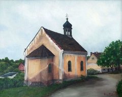 obraz s námětem kaple od Anny Kailové
