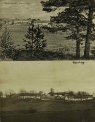 historické foto vsi s kaplí (dole)