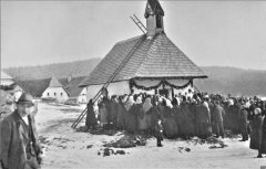historické foto kaple - svěcení zvonu