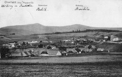 dobová pohlednice vsi s kaplí (vpravo od středu, vpravo od hasičské zbrojnice)
