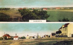dobová pohlednice vsi s kaplí