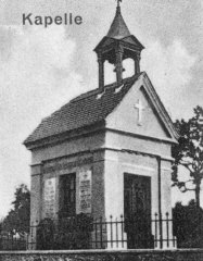 historické foto původní kaple - výřez z předchozí pohlednice