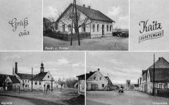 dobová pohlednice vsi s kaplí
