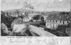 dobová pohlednice vsi s kaplí