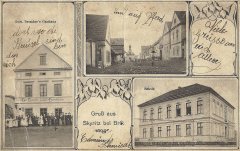 historická pohlednice vsi s kaplí (na horním snímku)