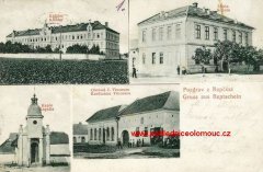 dobová pohlednice městské části s kaplí 