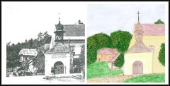 kresba kaple dle fotografie