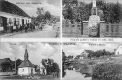 dobová pohlednice vsi s kaplí