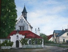 obraz kaple podle staré pohlednice od Anny Kailové