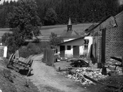 historické foto kaple (po vypálení vsi)