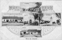 dobová pohlednice vsi s kaplí