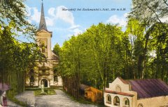 historické foto kaple (zcela vpravo)