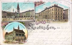 dobová pohlednice města s kaplí (vlevo dole)