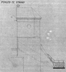 plán kaple ze srpna 1955 - pohled ze strany