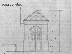 plán kaple ze srpna 1955 - pohled zepředu