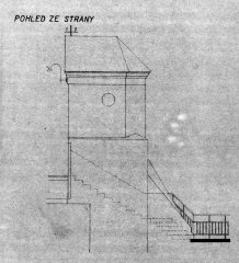 plán kaple ze srpna 1955 - pohled ze strany