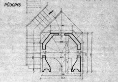 plán kaple ze srpna 1955 - půdorys