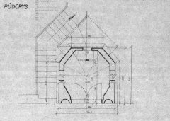 plán kaple ze srpna 1955 - půdorys