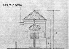 plán kaple ze srpna 1955 - pohled zepředu