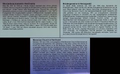 informační panel v místě zaniklé modlitebny Jednoty bratrské (detail textu o sboru Jednoty bratrské)