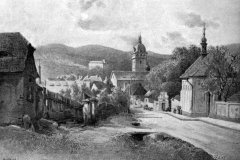 obraz Jirkova s kaplí (vlevo od kostela sv. Anny)