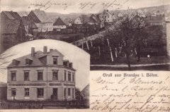 historické foto kaple (nahoře, při levé straně silnice)