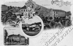 dobová pohlednice vsi a kaple před klášterem (uprostřed)
