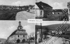 dobová pohlednice vsi s kaplí (vpravo nahoře)