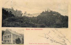 dobová pohlednice hradu s kaplí