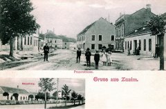 historické foto kaple (dole, vedle sloupu)