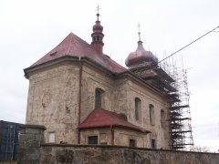 pohled zezadu zleva - oprava věže