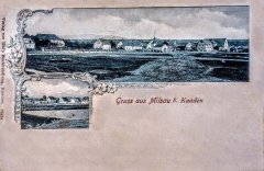 historická pohlednice vsi s kaplí