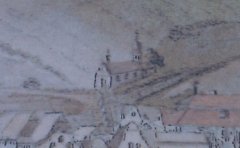 Obraz od V. B. Juhna s motivem původní kaple z roku 1671