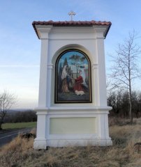 pohled zepředu - obraz "Navštívení Panny Marie" od Lubomíra Peška