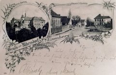 dobová pohlednice vsi s kostelem (na pravém snímku)