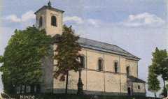 výřez snímku s kostelem z předchozí pohlednice 