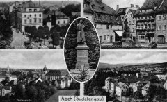 dobová pohlednice města s kostelem