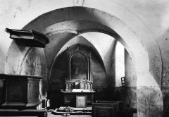 historické foto interiéru kostela