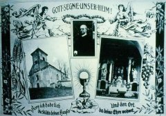 historické foto kostela a jeho interiéru