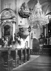 historické foto interiéru kostela