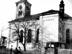 historické foto kostela před demolicí